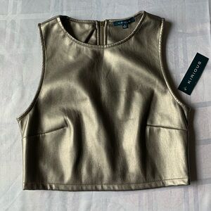 🔥NWT💋 Kirious Faux Leather Sexy Stretchy Little Crop Top S